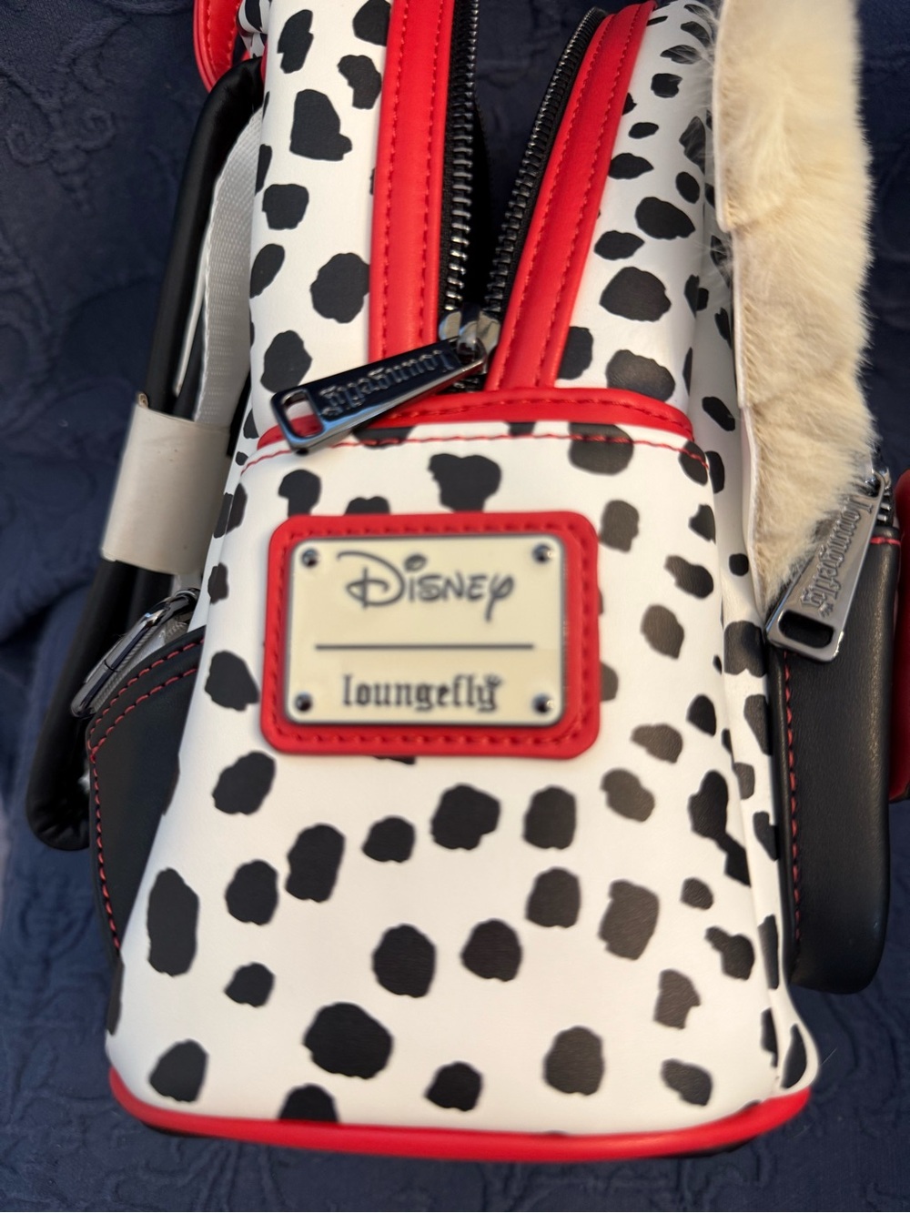 Cruella Dalmatian Graphic Faux-Fur Backpack - Black & White - Picture 10 of 11